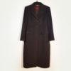 Manteau long Burberry pour femme en angora et laine, couleur marron, taille 36-38 en bon état vue de face