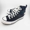 Vue avant des baskets montantes vintage Converse Chuck Taylor – noir et blanc – taille 37